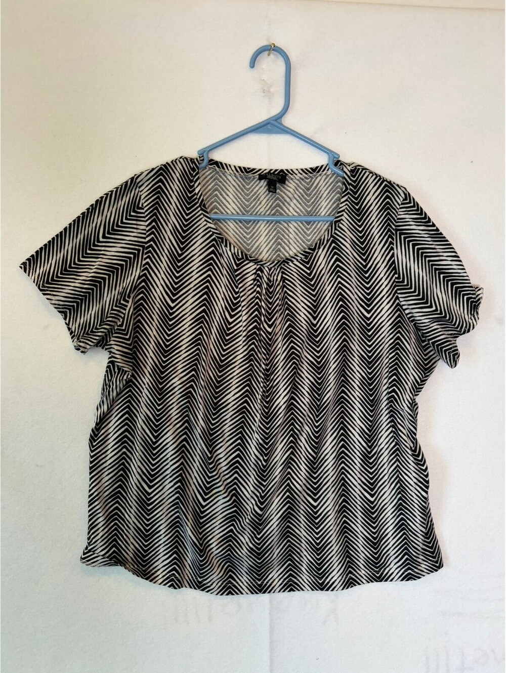 Talbots short sleeve top black white size 1X